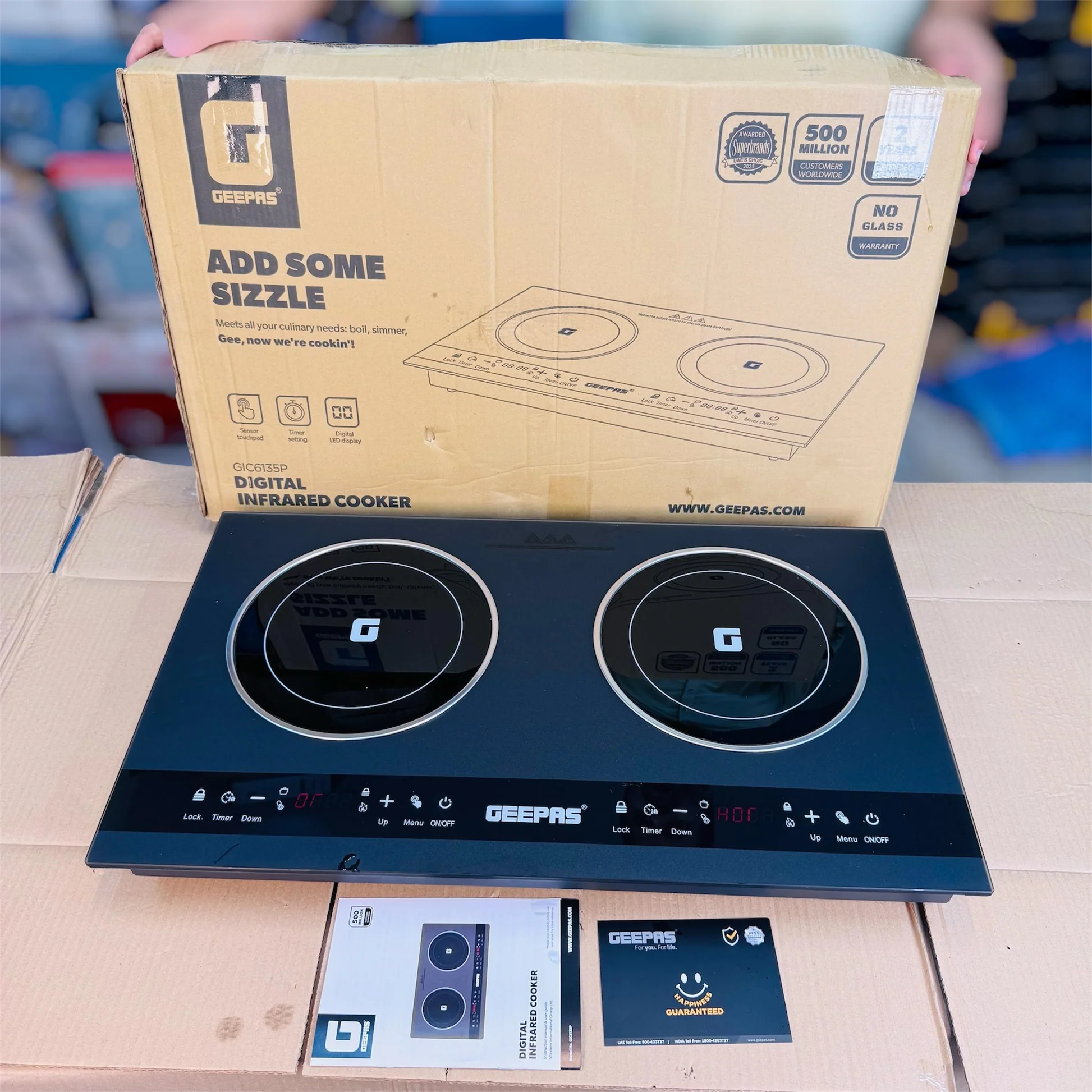 GEEPAS Double Digital Infrared Hot Plate GIC-6135P