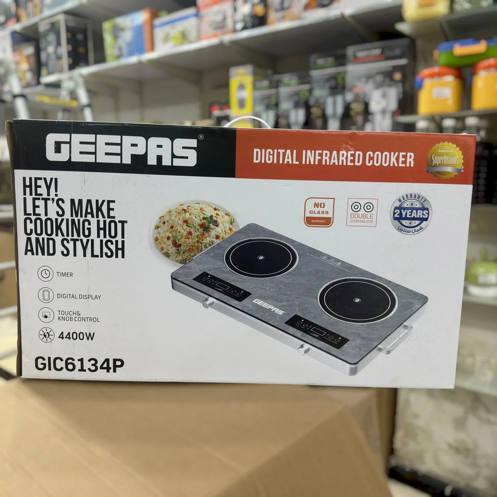 Geepas Dual Zone Infrared Hot Plate 4400W 6134P