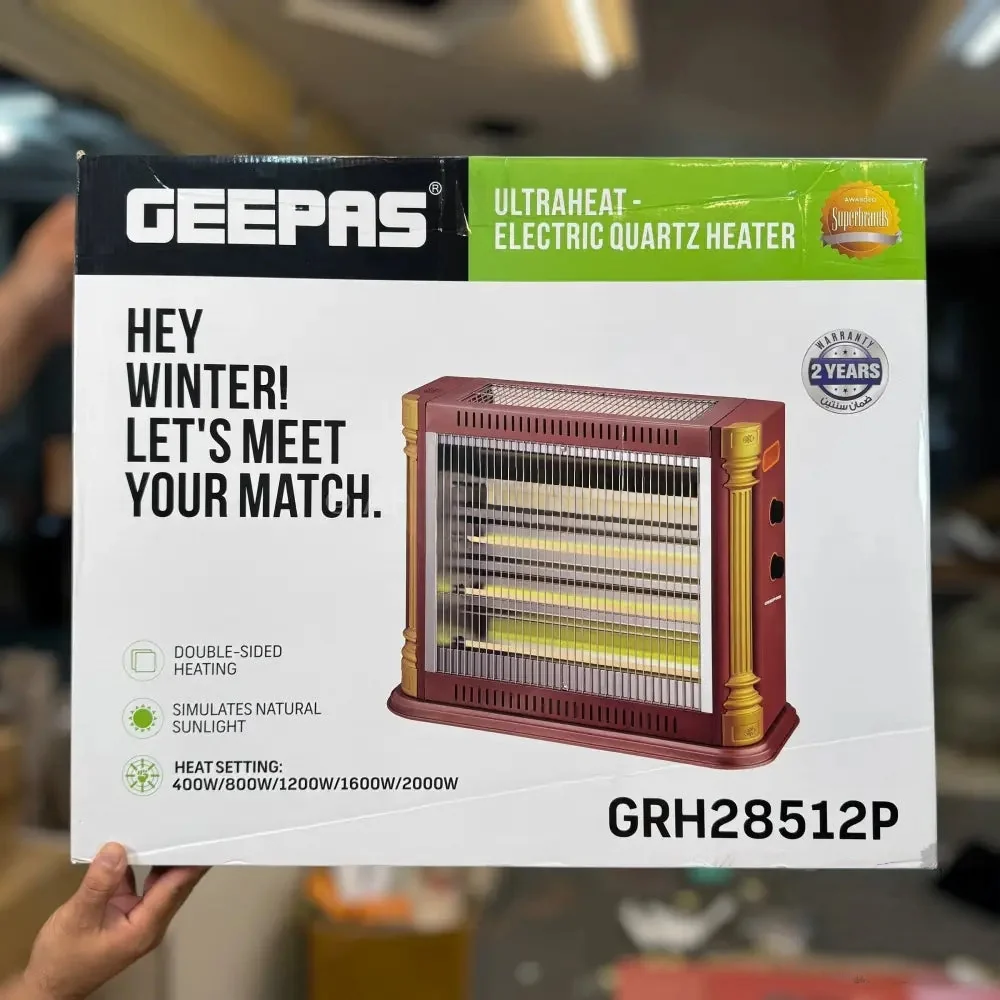 Geepas UltraHeat Electric Quartz Heater GRH 28512P