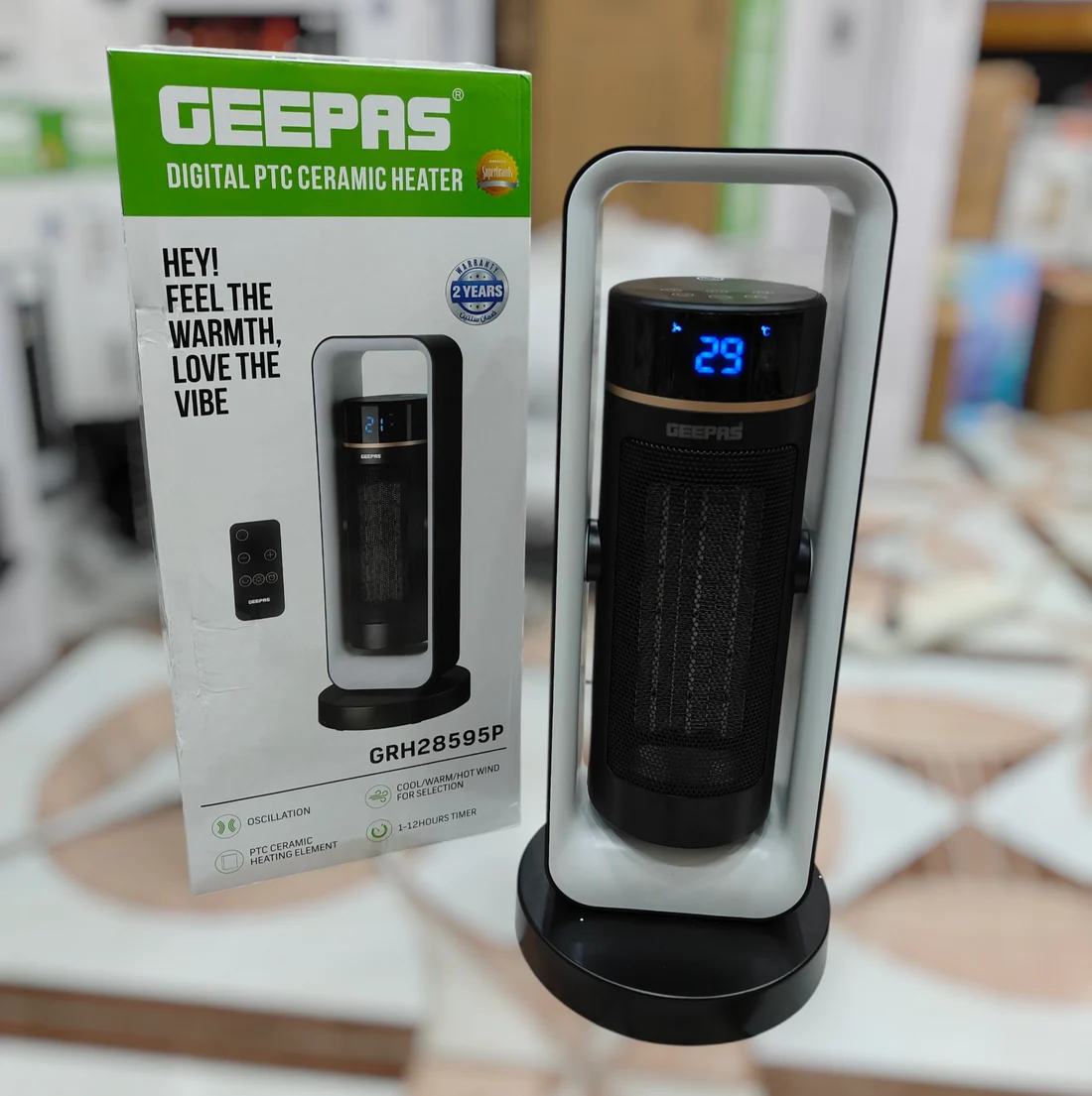 Geepas PTC Digital Ceramic Blower Heater GRH 28595P