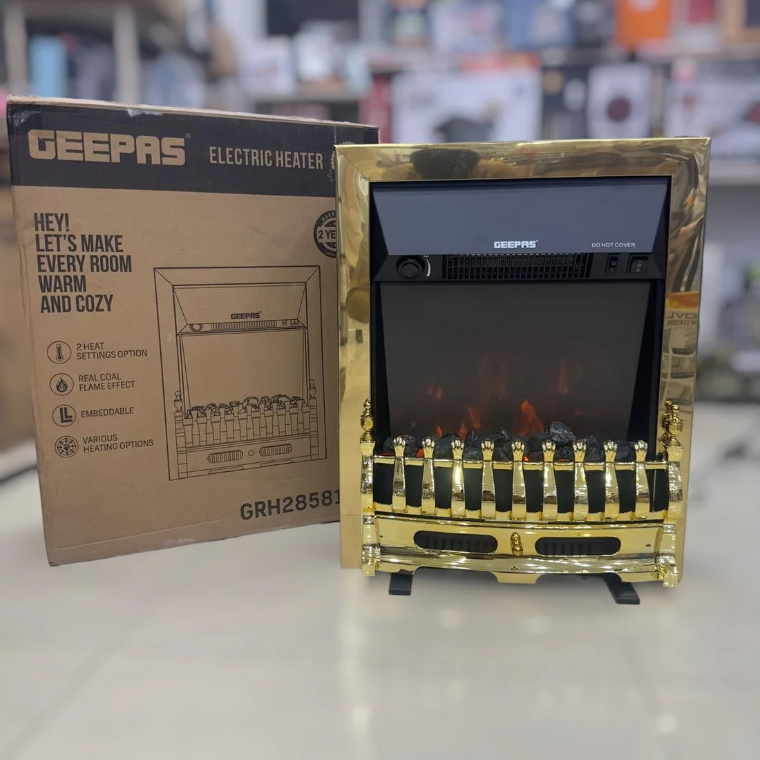 Geepas Coal Flame Effect Electric Heater GRH 28581