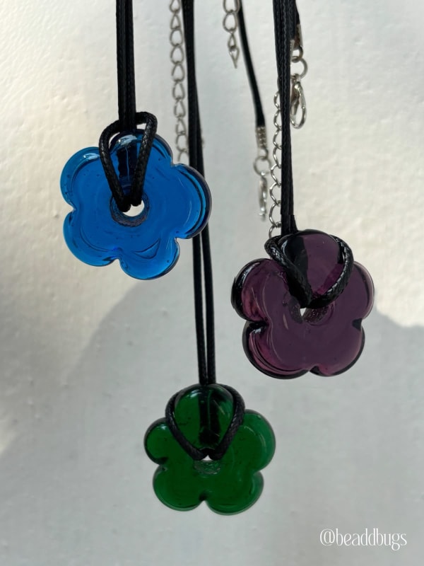 glass flower pendant