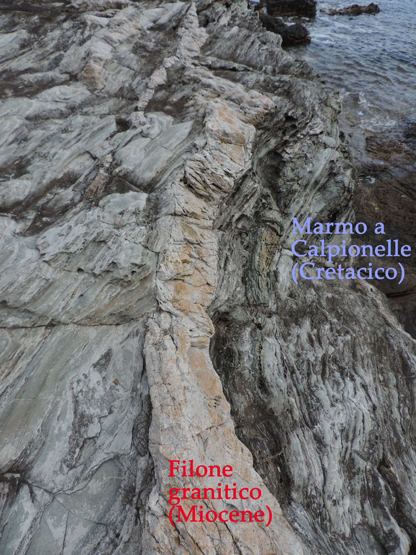 8b. Il filone si è intruso seguendo in parte le strutture del sedimento incassante.