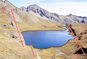 2. Esso si imposta su un accidente di direzione est-ovest parallelo alla grande faglia Aosta-Ranzola che controlla la media Valle d’Aosta. 2. Esso si imposta su un accidente di direzione est-ovest parallelo alla grande faglia Aosta-Ranzola che controlla la media Valle d’Aosta.