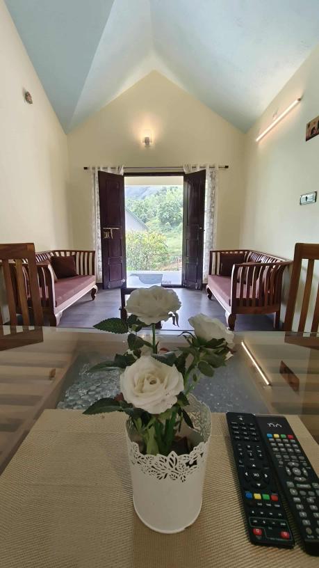Comfortable room interior at Kanthaloor Jeep Agency stays