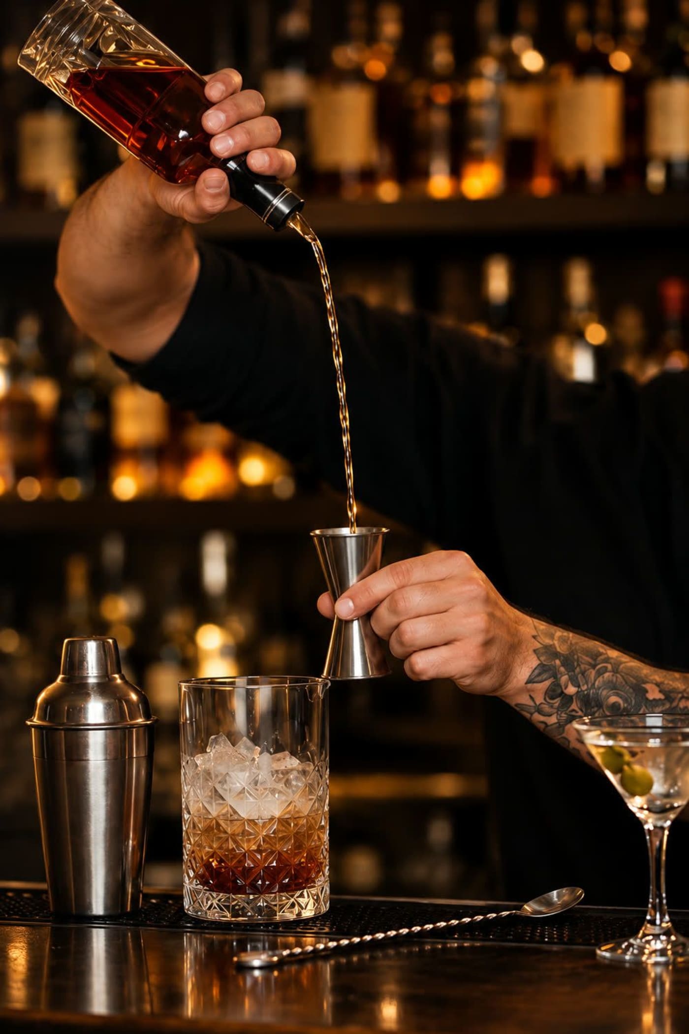 A measured pour from the tasting cart