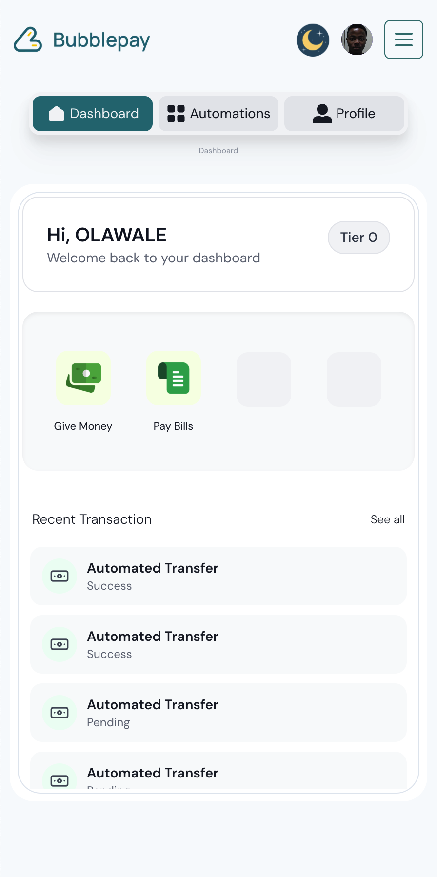 bubblepay ui