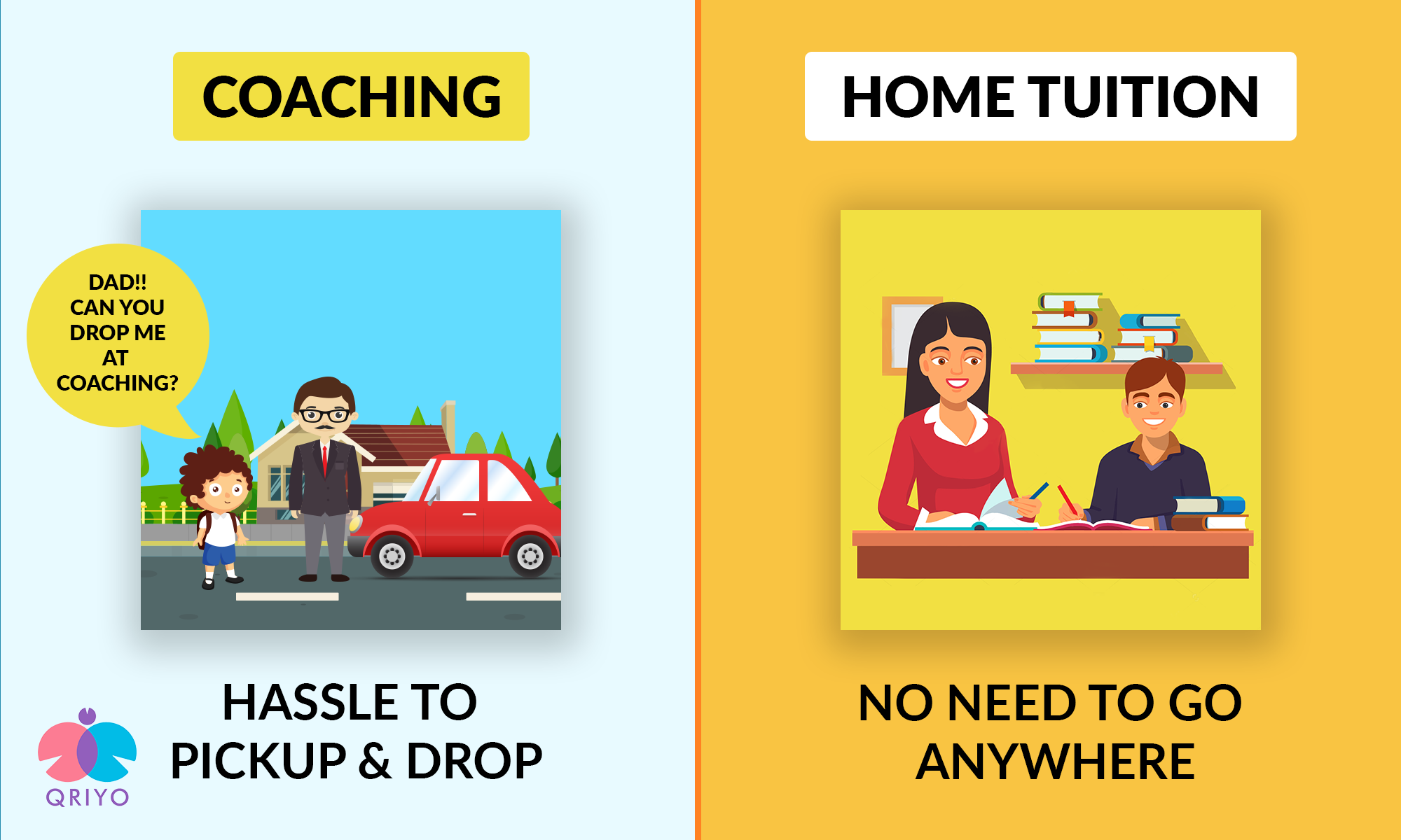 No hassle for you or your parents. No traffic fear.