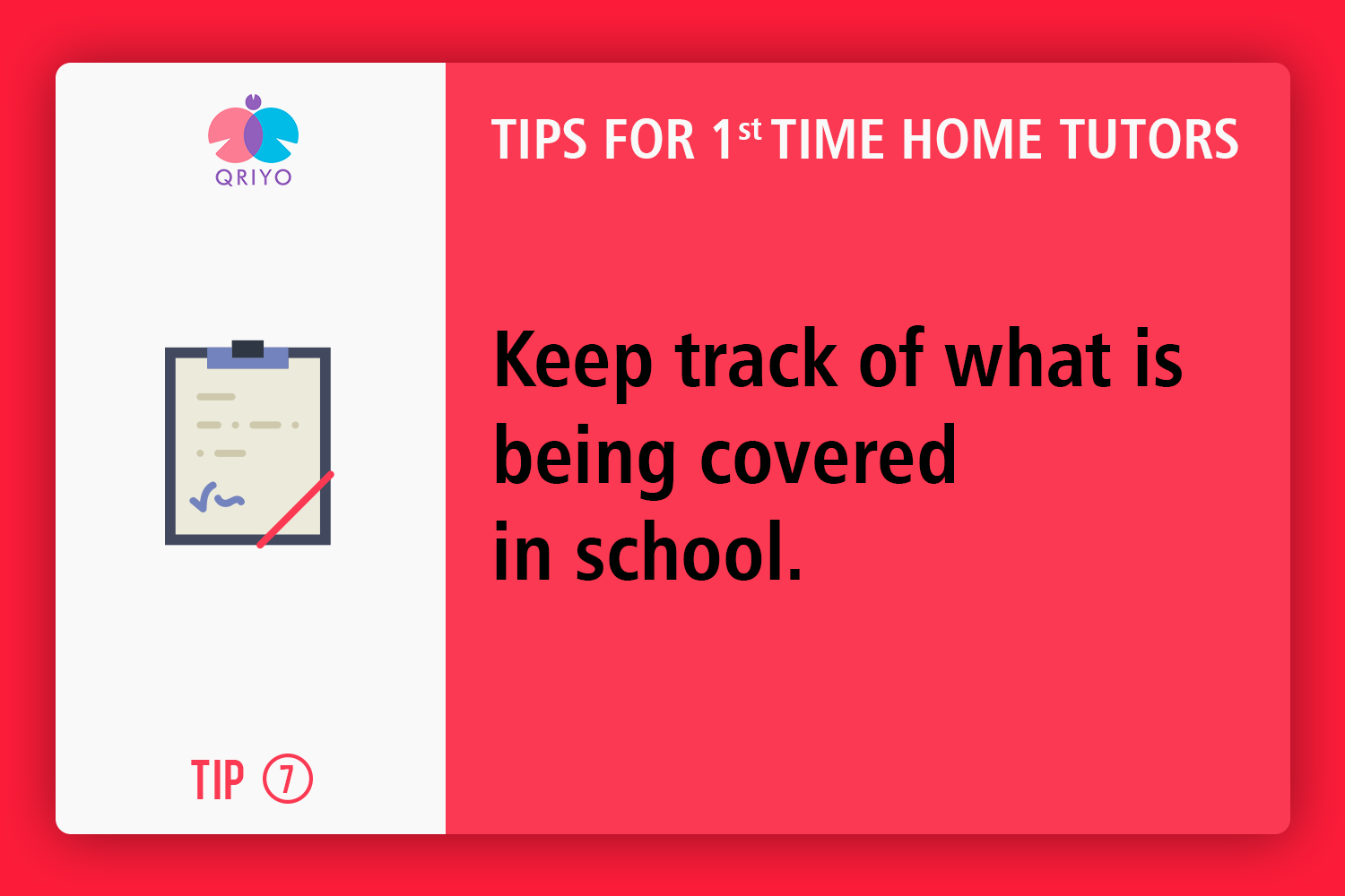 Keep track of what is being covered in schools.