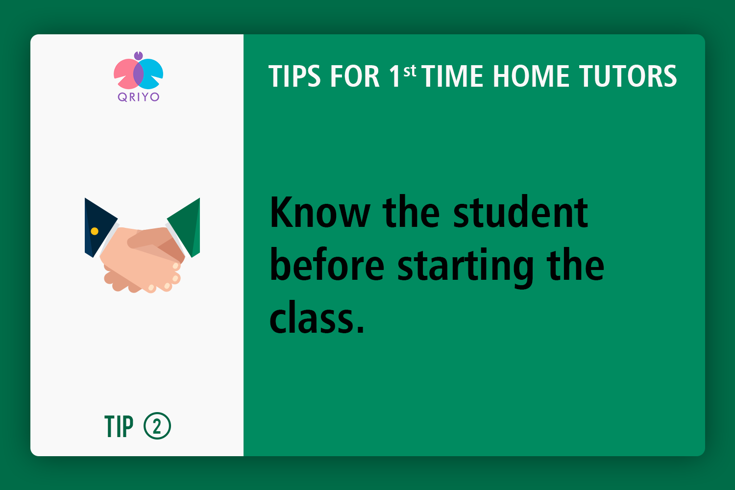 start with knowing the student first.