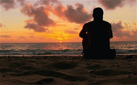 Sitting, looking at the horizon and hoping.