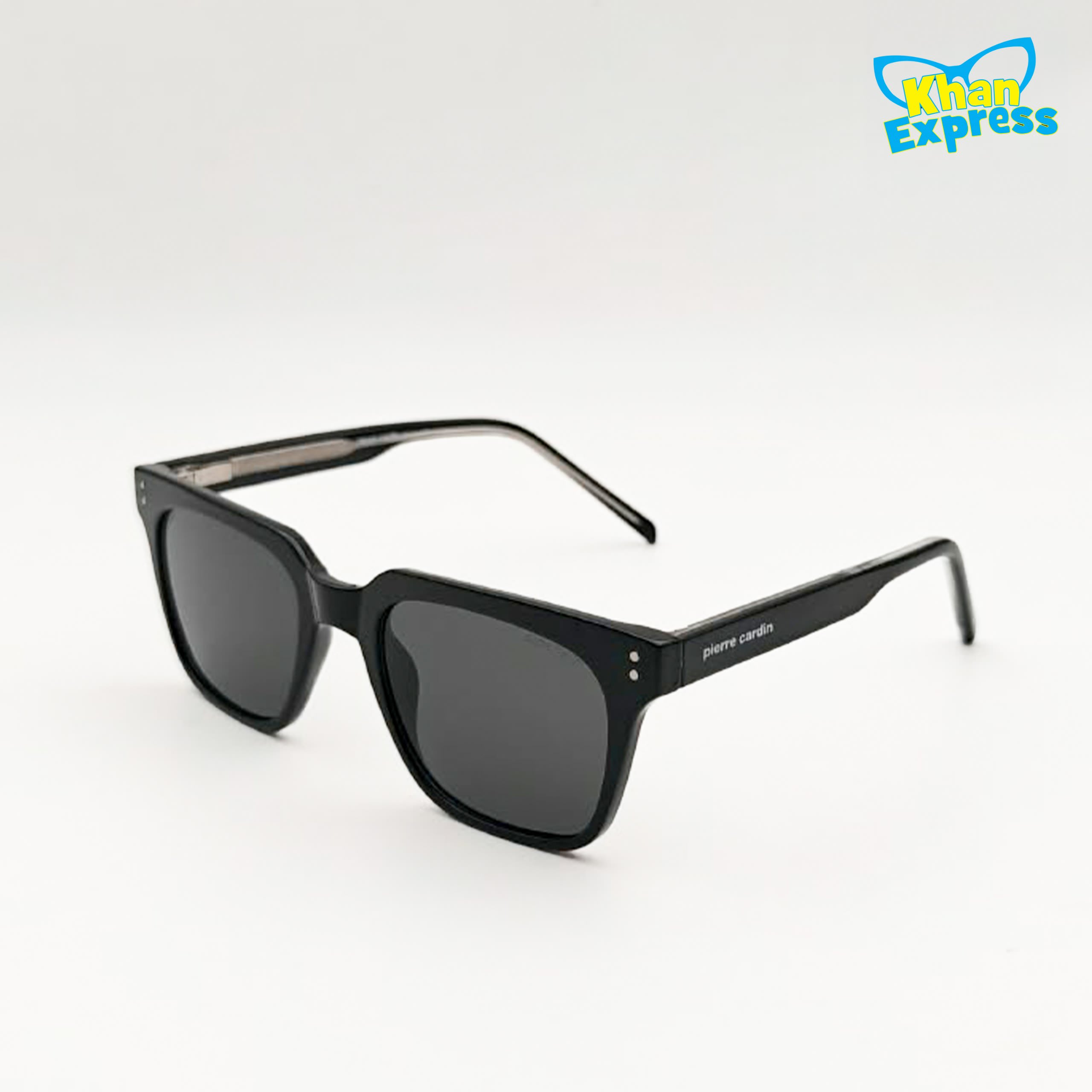 Pierre Cardin Premium Black Square Sunglasses – Dark Smoke Lens