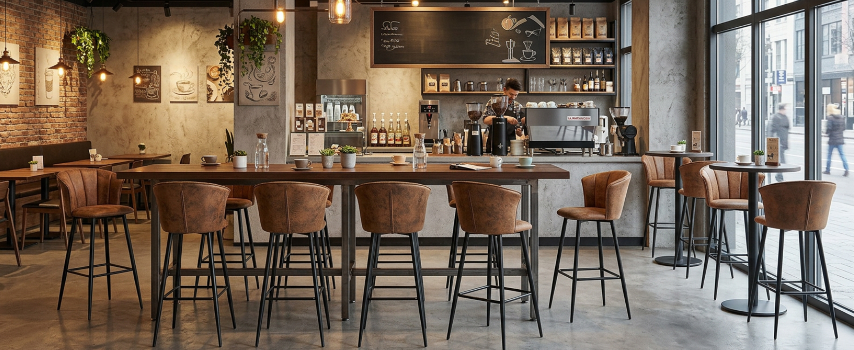 Tabouret DONCIC utilisé dans une cuisine, un café et un bar