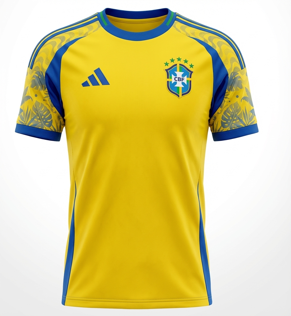 Brazil football kit design featuring innovative pattern design while maintaining iconic colors