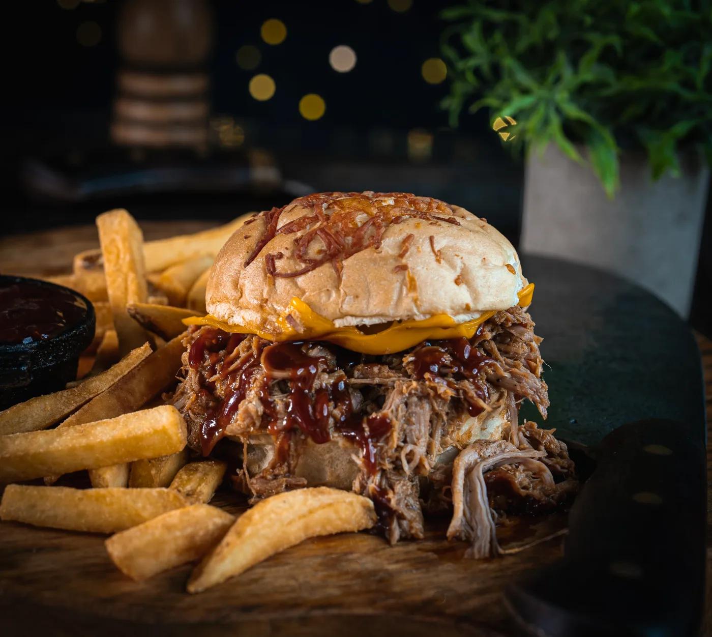 Sándwich De Pulled Pork M Con Papas