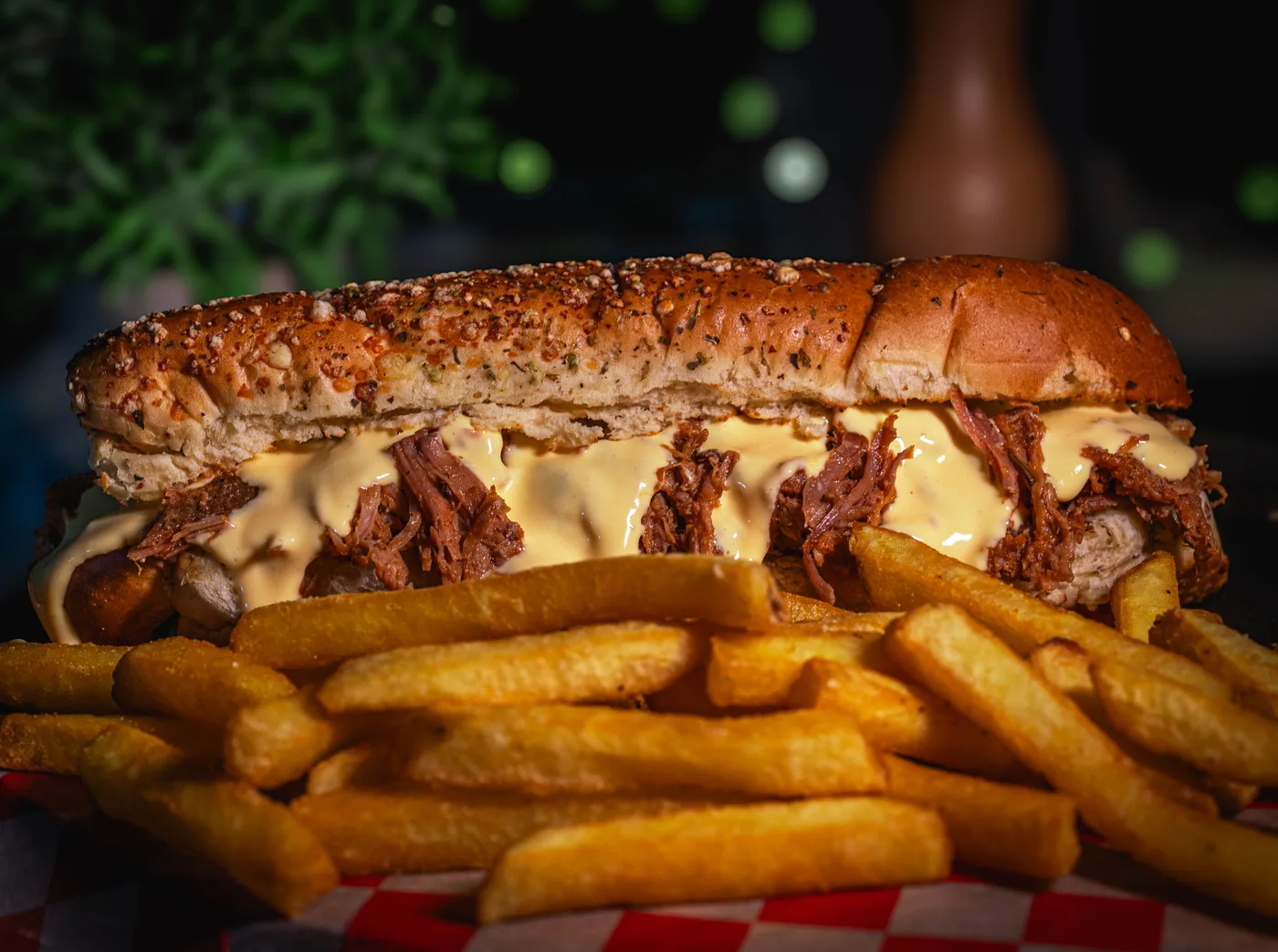 Sándwich De Pulled Philly XL Con Papas