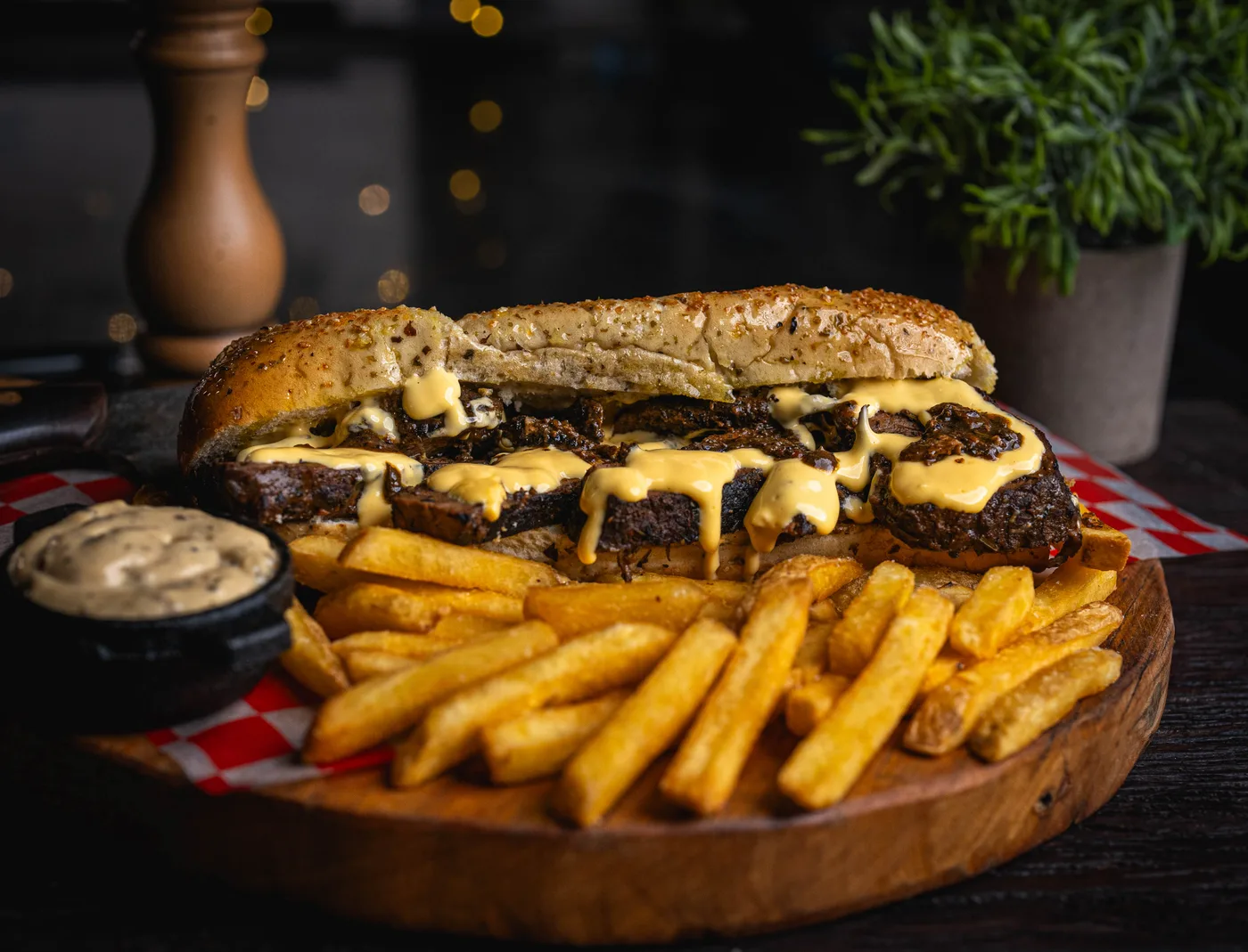 Sándwich De Brisket Philly XL Con Papas