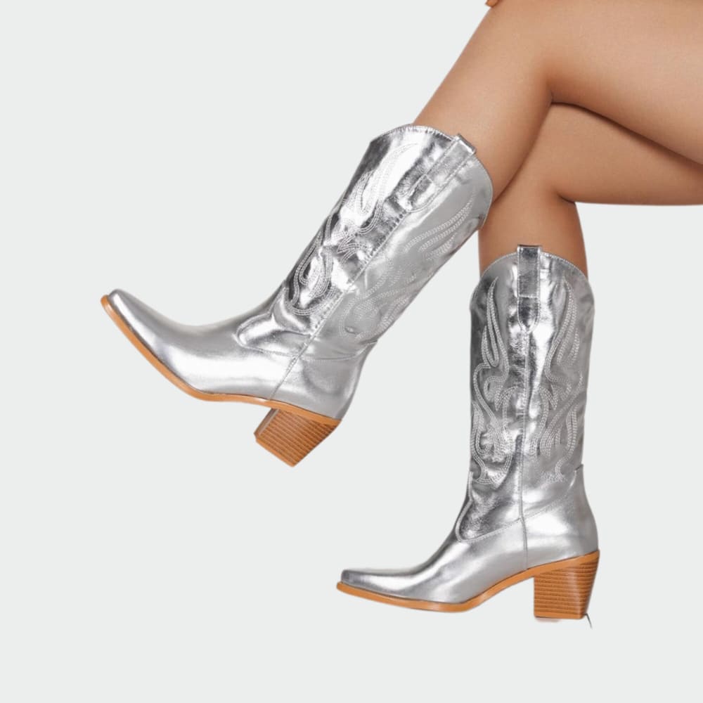 Botas Texanas Sm Plateadas