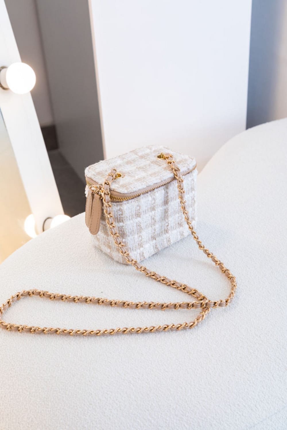Cartera Mini Estilo Chanel Nude