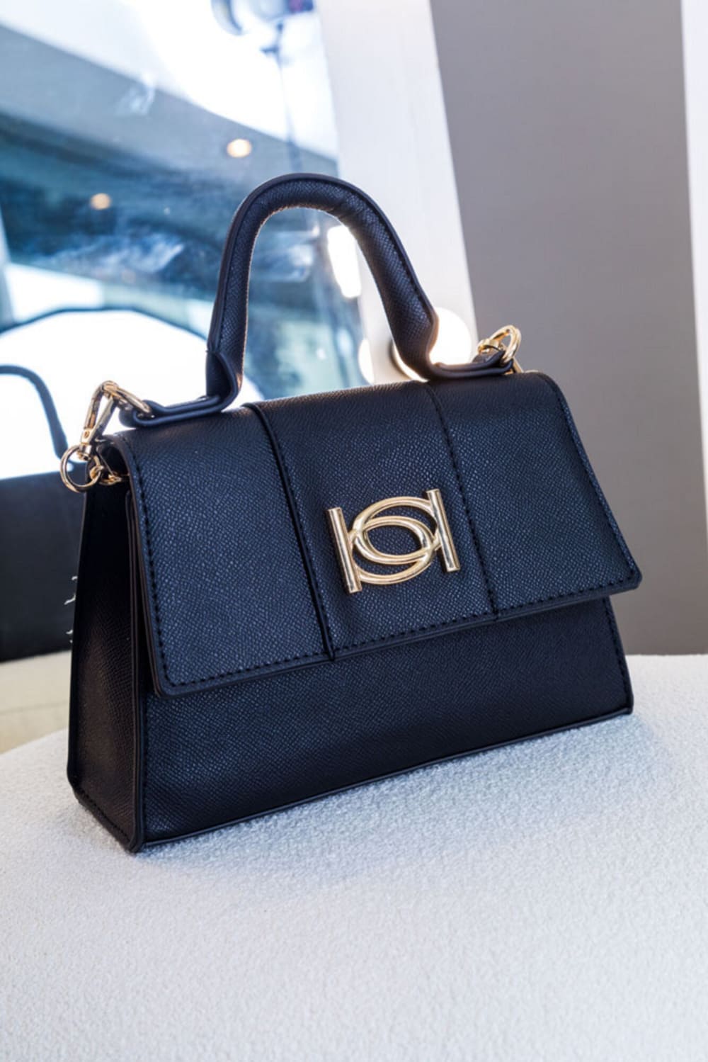 Cartera Negra Bebe Letras Doradas