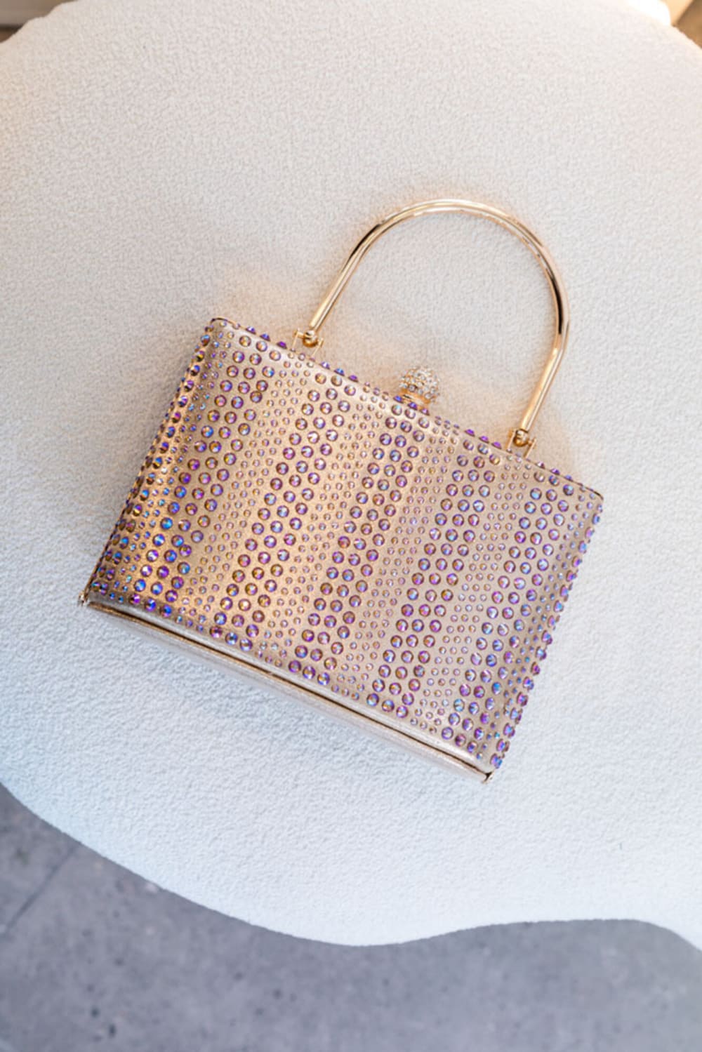 Clutch Oro Rosa con Asa