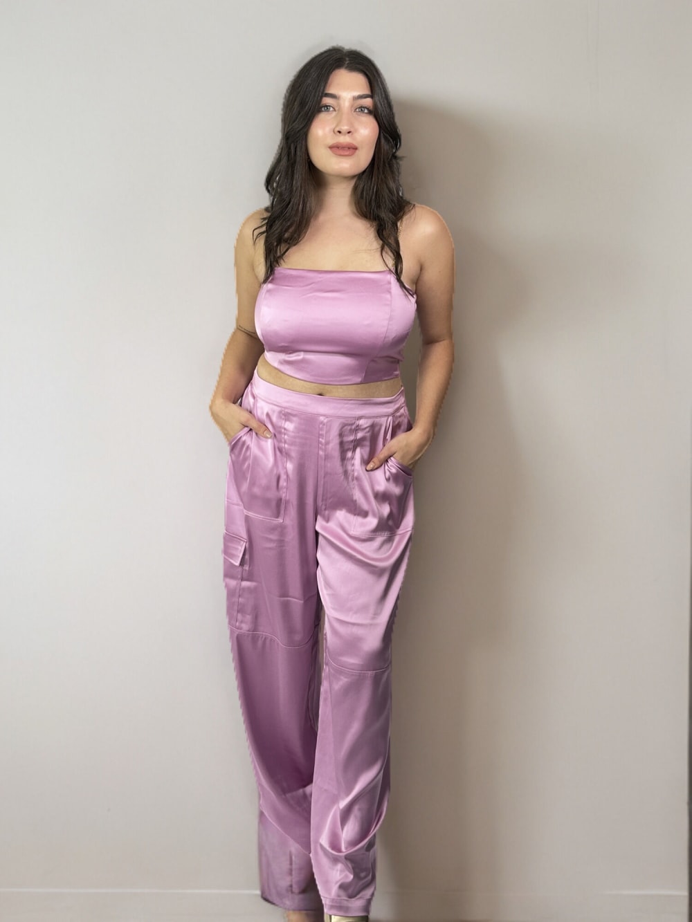 Conjunto Top y Pantalón Rosa