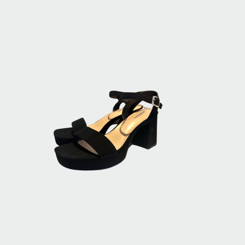 Sandalias Bajas Negras Terciopelo Soda