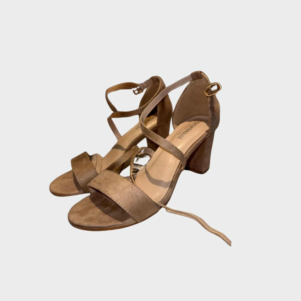 Sandalias Nude Terciopelo Cushionaire
