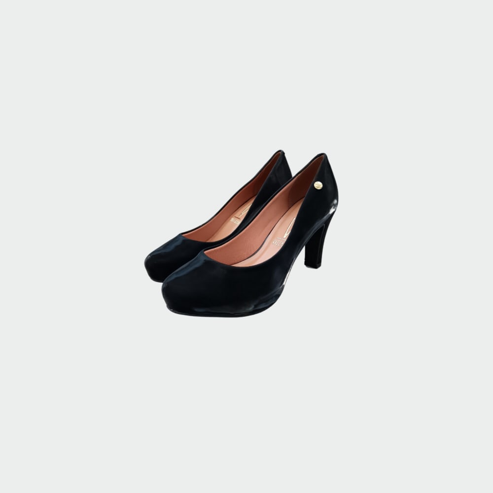 Stiletto Negro Punta Redonda