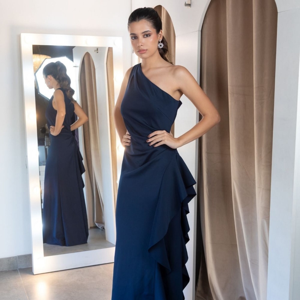 Vestido Azul Strapless