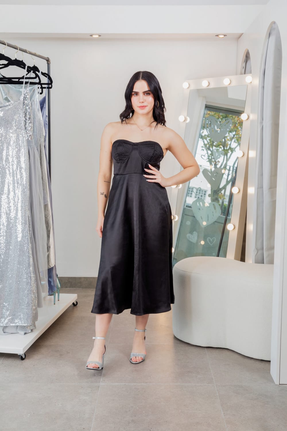 Vestido Strapless Negro