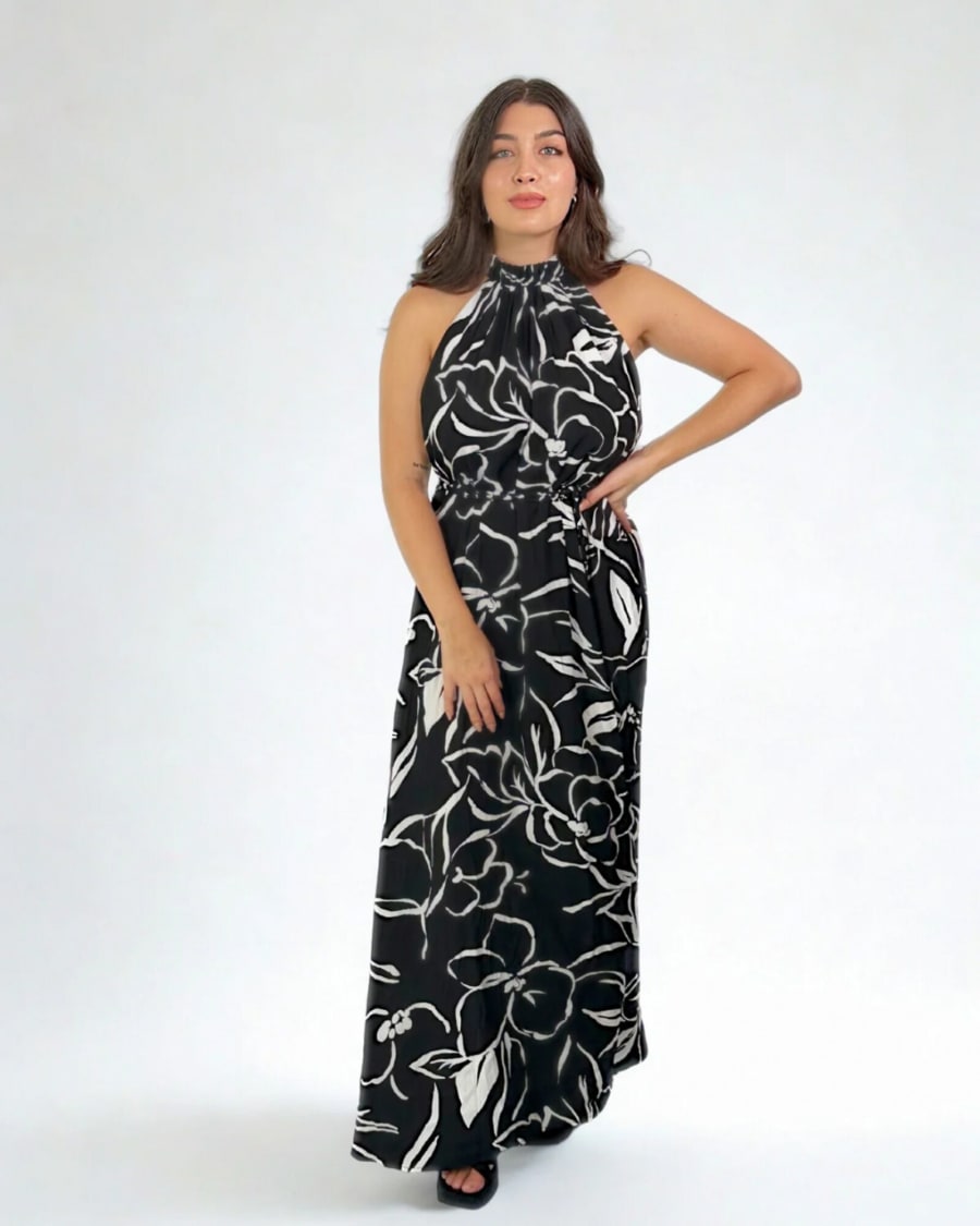 Largo con Estampado Negro y Blanco