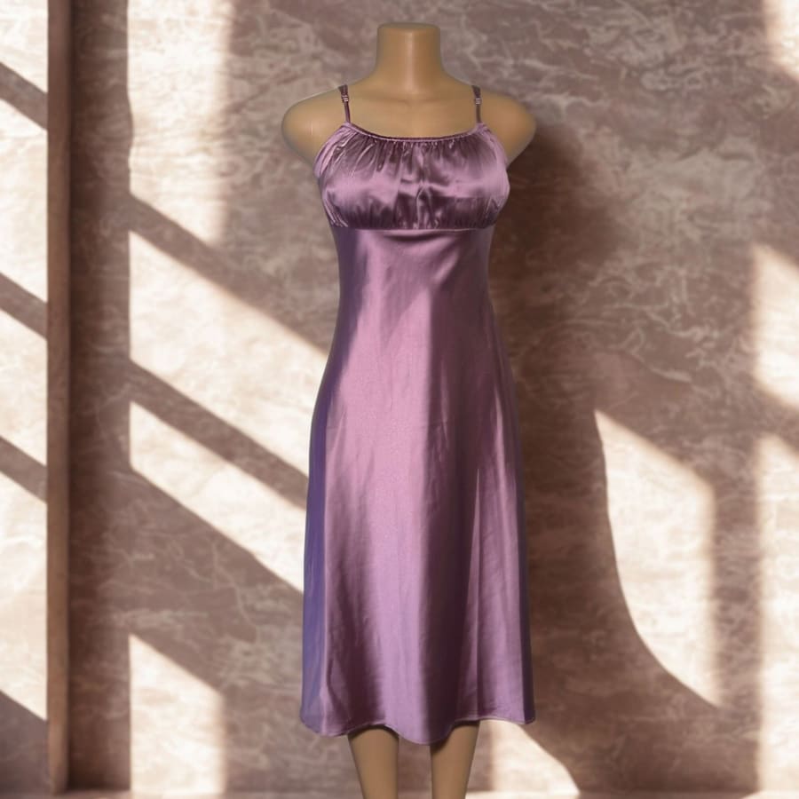 Vestido Malva — Slip Dress Satén Midi