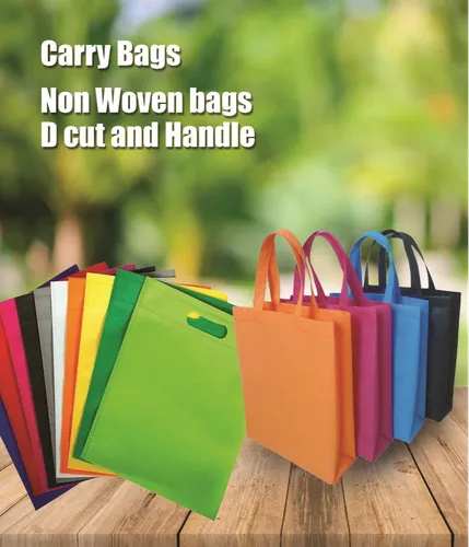 CARRY BAGS NON WOVEN BAGS D CUT AND HANDLE
