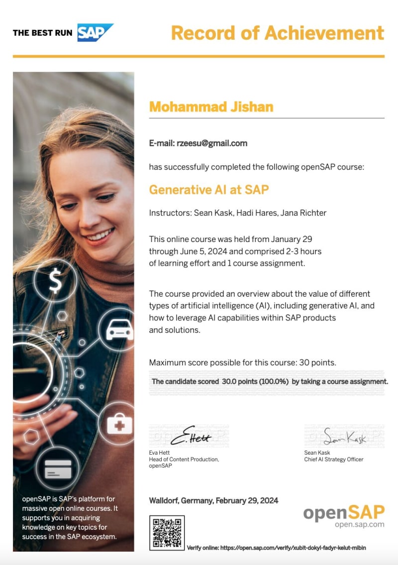 SAP AI Certificate