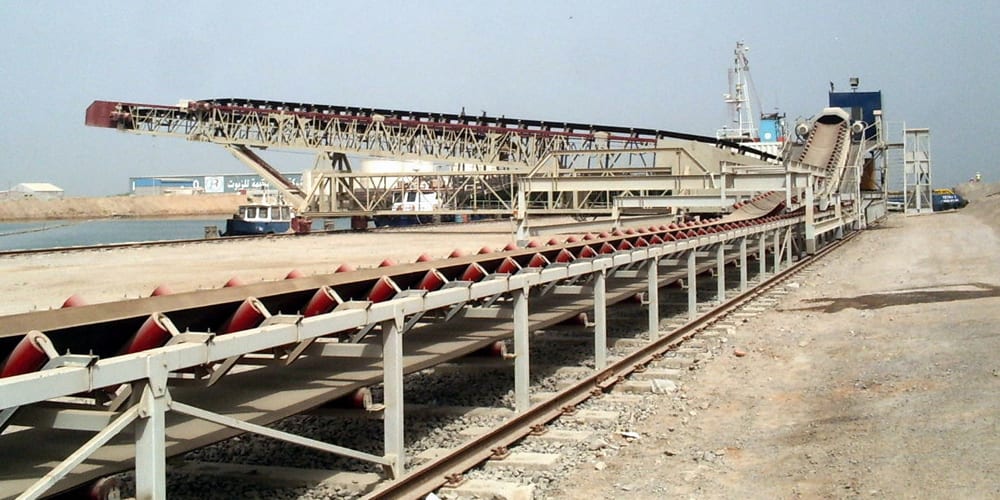 quarry mining - conveyor for limestone and rocks