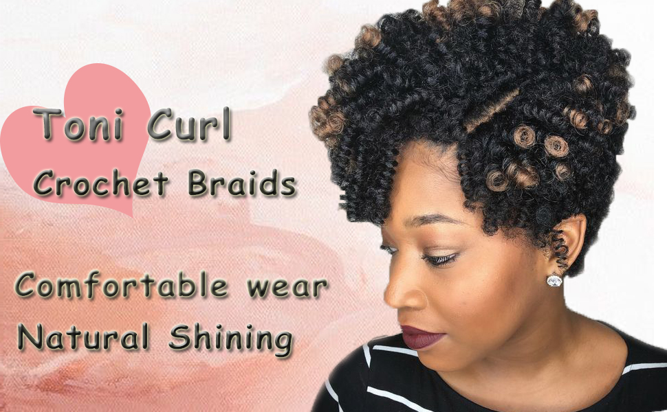 Creamily 5 Pack Short Curly Crochet Hair for Black Women Braiding Hair 8mm  Carrie Curl Crochet Hair 10 Black to Brown 