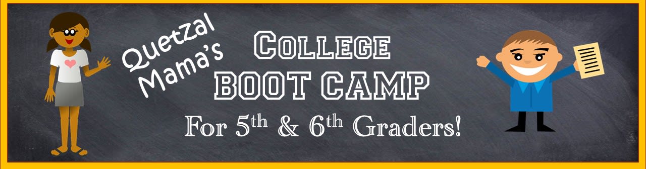 Quetzalmama bootcamp banner for 5th and 6th graders.