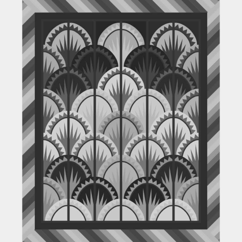 Clamshell Wall Quilt 62 in x 76 in Blank Template