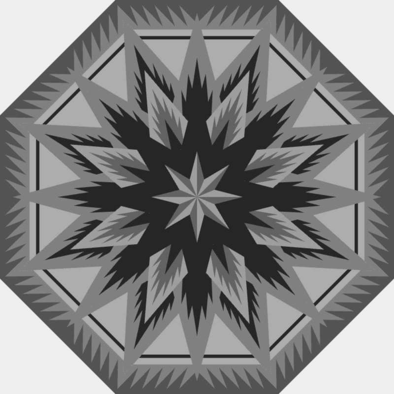 Feathered Snowflake Tree Skirt 60" Octagon Blank Template