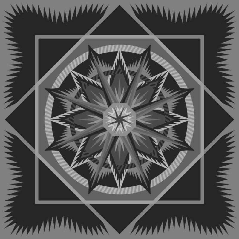 Mariner's Compass Queen - 98" x 98" Blank Template