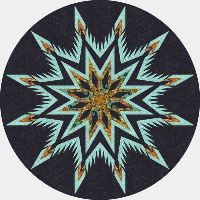 Dreamcatcher in Peacock and Copper Tonga Batiks designed by Judy and Judel Niemeyer from Timeless Treasures