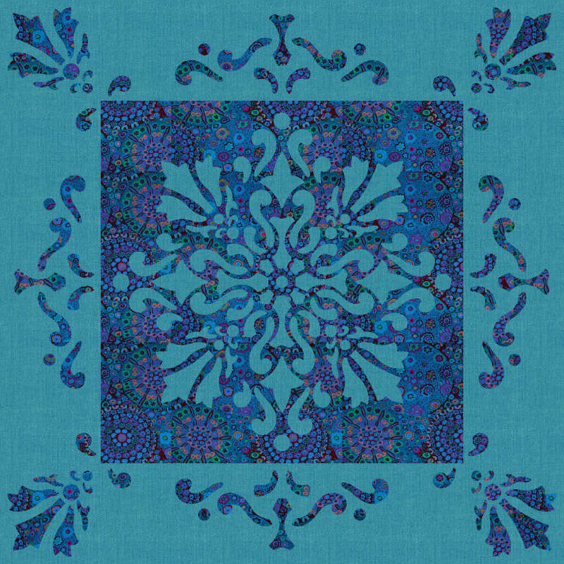 Illumination with Border in Kaffe Fassett Blue