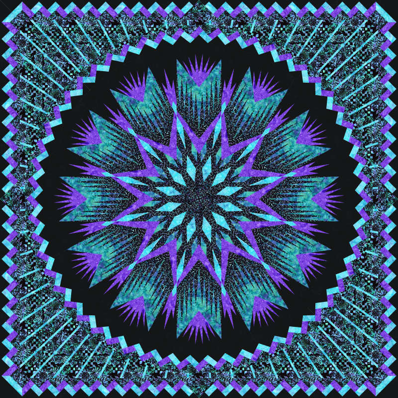 Anemone 80 in x 80 in Batik Textiles