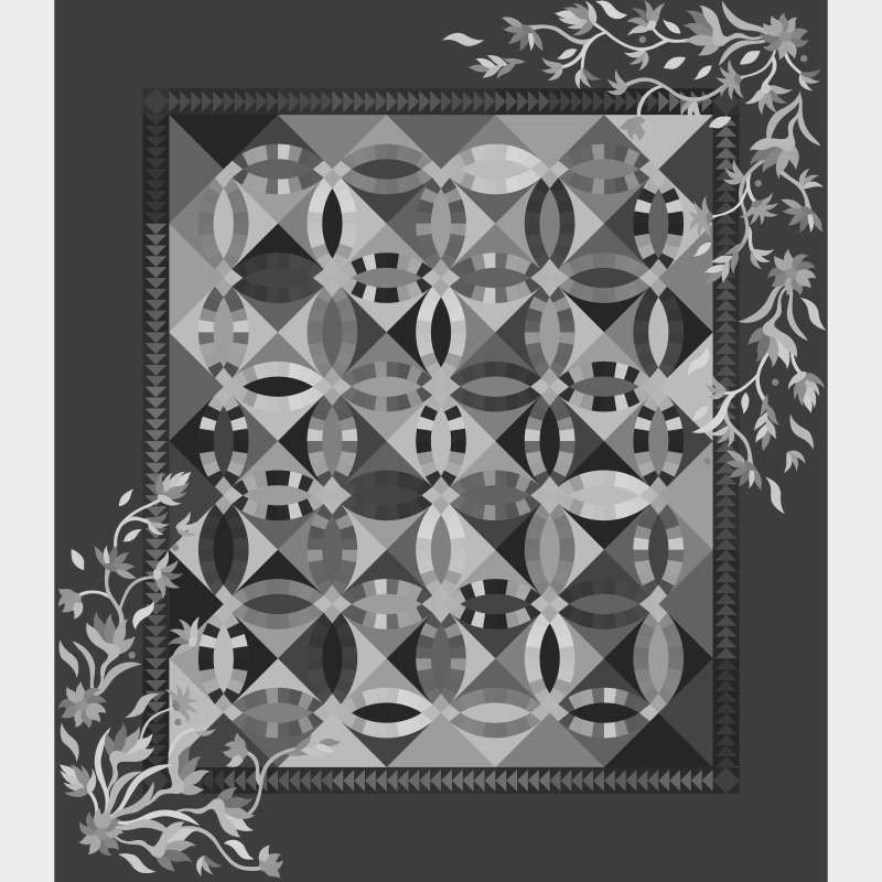 Flowers For My Wedding Ring Pattern Applique Only Blank Template