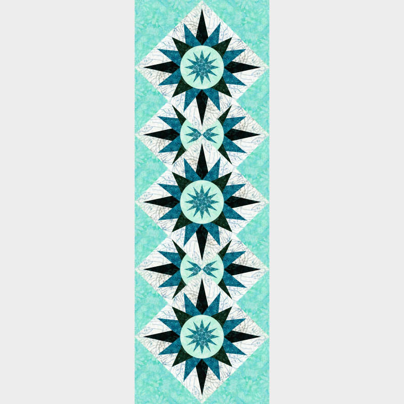 Cactus Flower Table Runner Tonga Batiks