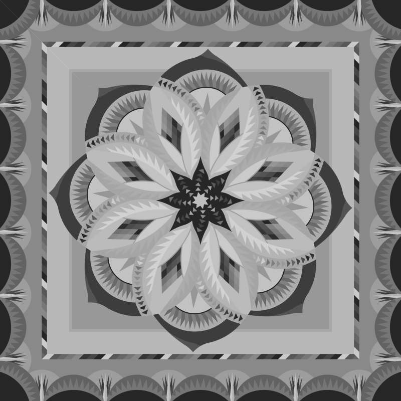 Blank Vintage Rose Queen 99 in x 99 in Blank Template