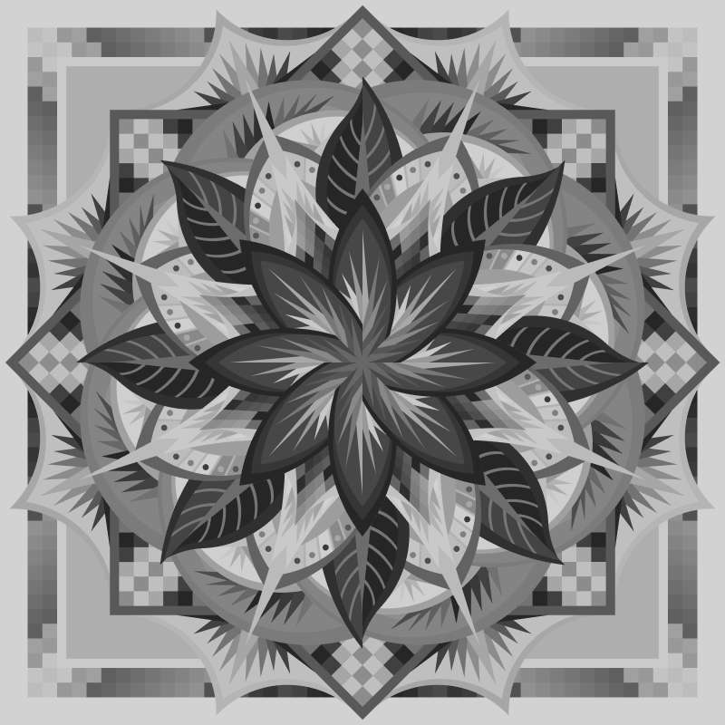 Blank Template Jungle Magnolia Queen Quilt