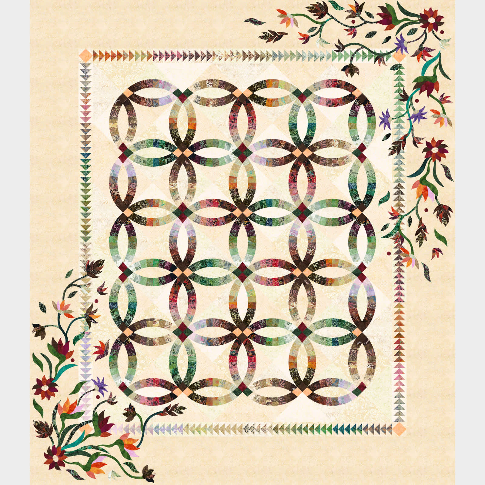 Heirloom Strip Set Flowers For My Wedding Ring 1 Applique package