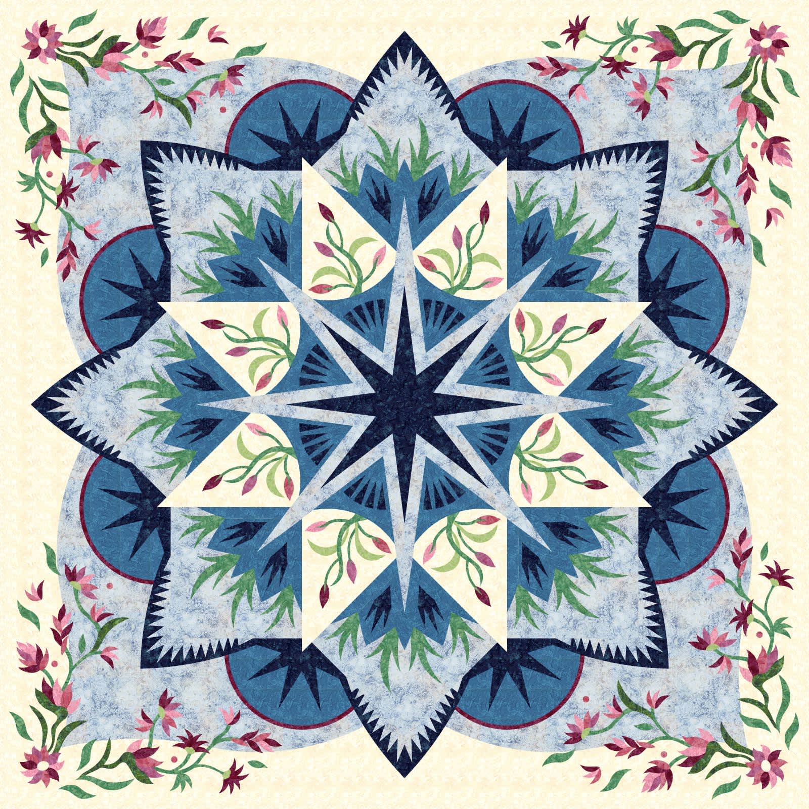 Classic Blue Valley Blossoms Valley Blossoms Quiltster